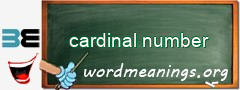 WordMeaning blackboard for cardinal number